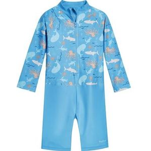 Playshoes UV-bescherming uit één stuk zeedieren turquoise