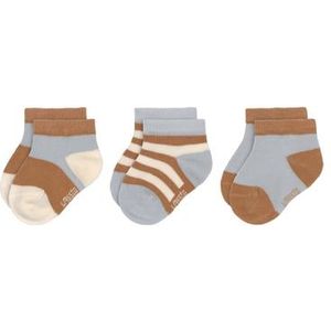 LÄSSIG Kinder sneakersokken 3-pack lichtblauw karamel