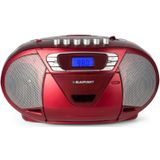 BLAUPUNKT Boombox met CD, cassette en USB, rood