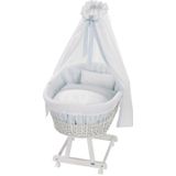 ALVI Wieg set Birthe wit, Little Dots blue 631-1