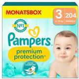 Pampers Premium Protection , maat 3 Midi, 6-10kg, maandbox (1x 204 luiers)