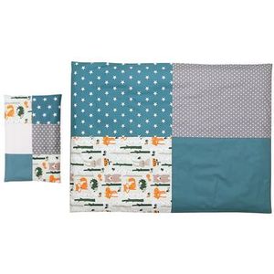 Ullenboom Kinder Beddengoed Bosdieren Petrol 135 x 100 cm + 40 x 60 cm