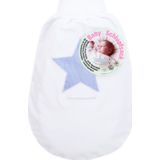 babybay Trappelzak wit, opdruk ster groot blauw