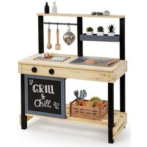 MUDDY BUDDY Speelkeuken voor buiten Grill &Chill naturel-zwart