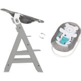 Hauck Kinderstoel Alpha Plus B grey inclusief Hauck wipstoeltje 2-in-1 Hearts grey