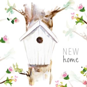 Michelle Dujardin | Nieuw Huis | Vogelhuisje | Large Square Card