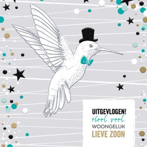TMS | Nieuwe woning kaart | zoon | vogel | Large Square Card