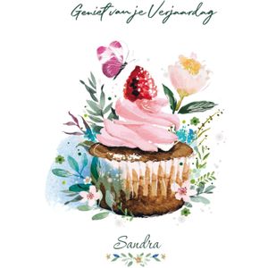 Paperclip | Verjaardagskaart | Cupcake | Met naam | Standard Card