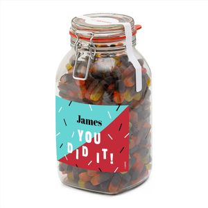 Greetz | Snoeppot Dropfruit | 1,9 kg | You did it met eigen naam | Personalised Sweets