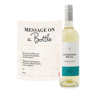 Condado Real | Verdejo - Viura | Message met eigen tekst | 750 ml | Alcohol Gift