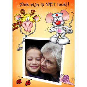 Doodles | Beterschapskaart | Ziek zijn is niet leuk + foto | Standard Card