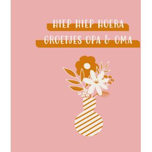 Greetz | Verjaardagskaart | Roze | Bloemen | Square Card