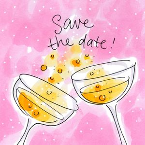 Blond Amsterdam | Save the date | drankjes | Large Square Card