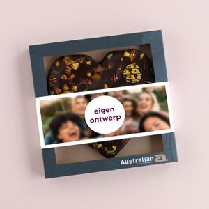 Australian chocolade | Australian Hart | Pure chocolade | Eigen ontwerp | 220g | Personalised Chocolate