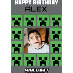 Minecraft | Verjaardagskaart | Fotolijst | Large Card