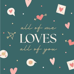 Papercute | Valentijnskaart | All of me loves all of you | Square Card