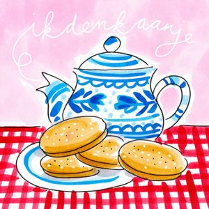 Blond Amsterdam | Denken aan kaart | Thee en koekjes | Large Square Card