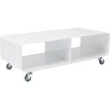 Verrijdbaar tv meubel wit - 90x42x30cm.