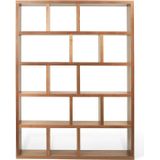 Walnoot roomdivider met 15 vakken - 150x34x198cm.