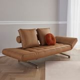 Design bedbank met chromen poten-551 Bruin kunstleder - 551
