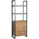 Boekenkast van teakhout - 75x40x200cm.
