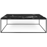 Salontafel van zwart marmer 120 cm - zwart onderstel - 120 x 75cm.