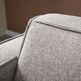 Moderne hoekbank beige ottoman links