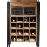 Industriele wijnkast met lades - 58x35x80cm.