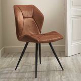 Comfortabele design kuipstoel cognac