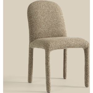 Taupe eetkamerstoel volledig stof
