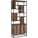 Open wandrek teakhout - 90x35x215cm.
