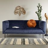 Fluwelen 3 zits bank donkerblauw