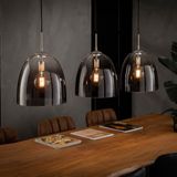 Glazen hanglamp met 3 ovale kappen