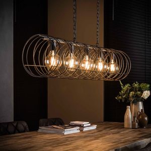 Eettafel hanglamp zwart staaldraad