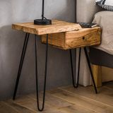 Boomstam nachtkastje met lade rechts - 60x32x59cm.