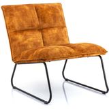 Fluwelen design fauteuil okergeel