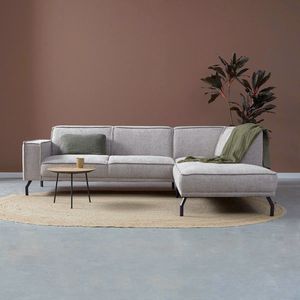 Beige hoekbank ottoman rechts