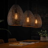 Zwart-bruine hanglamp met ovale kappen