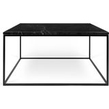 Salontafel zwart marmer 75 cm - zwart onderstel - 75 x 75cm.