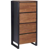 Industriele ladekast van hout - 55x44x116cm.
