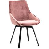 Moderne eetstoel van roze fluweel