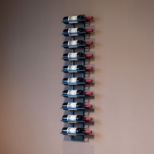 Stalen wijnrek muur - 28x10x125cm.