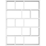 Mat witte roomdivider met 15 vakken - 150x34x198cm.
