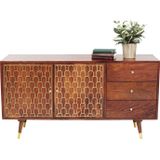 Mangohouten retrodressoir - 145x45x75cm.