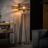 Staande lamp hout met metaal