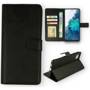 Zwart leren book hoesje iPhone 16 Pro Max