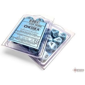 Dobbelstenen D10 Opaak Pastel Blauw/Zwart