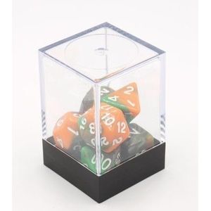 Dobbelstenen Triple Oranje/Groen/Grijs Polydice (7 stuks)