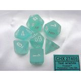 Frosted Teal/White Polydice (7)