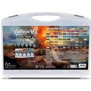 [GEMIDDELD BESCHADIGD] Vallejo Model Color: Combination Case – Complete Acrylverfkoffer voor Modelbouw voor Modelbouw